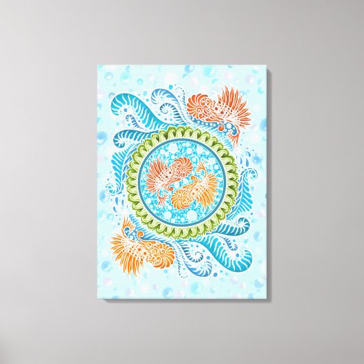 Tropische Koi Mandala | Levendige Ocean Zen Art Canvas Afdruk (Voorkant)