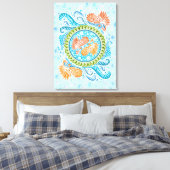 Tropische Koi Mandala | Levendige Ocean Zen Art Canvas Afdruk (Insitu (Slaapkamer))