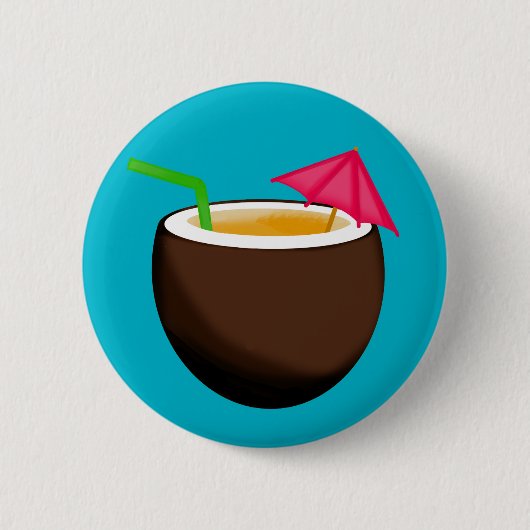 Tropische kokokosDrink Ronde Button 5,7 Cm (Voorkant)
