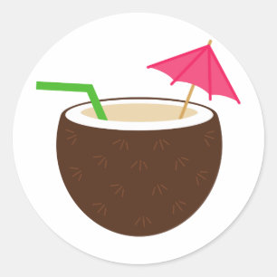 Tropische kokokosDrink Ronde Sticker