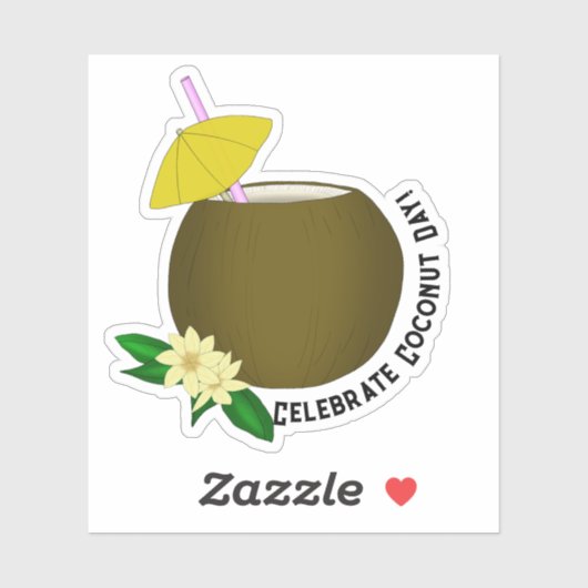 Tropische kokokosDrink Sticker (Vel)