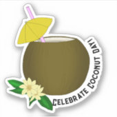 Tropische kokokosDrink Sticker (Voorkant)