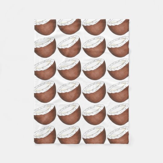 Tropische kokokosnoot op het eiland Fruity Fleece Deken (Voorkant)