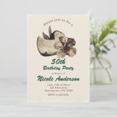 Tropische Kokos- en Hibiscus-uitnodigingen in vint Kaart (Staand voorkant)