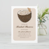 Tropische kokosbridal Shower Invitation Kaart (Staand voorkant)