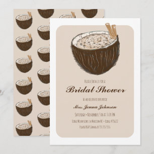 Tropische kokosbridal Shower Invitation Kaart