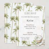 Tropische Kokosnoot Bloem Palmbomen Verjaardag Kaart (Voorkant / Achterkant)
