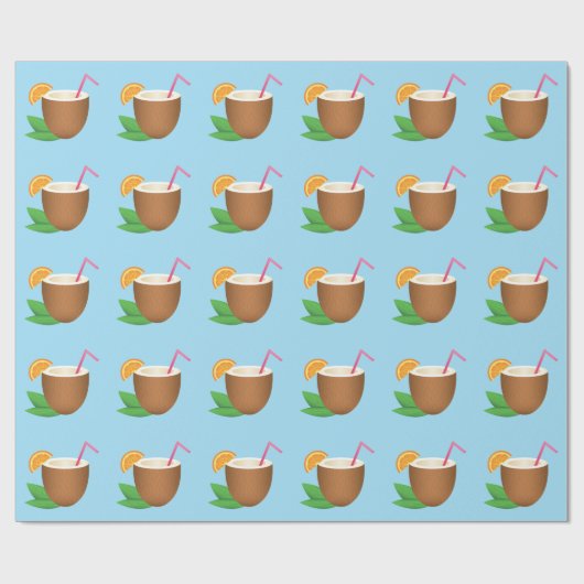 Tropische kokosnoot Drink Cadeaupapier (Vlak)