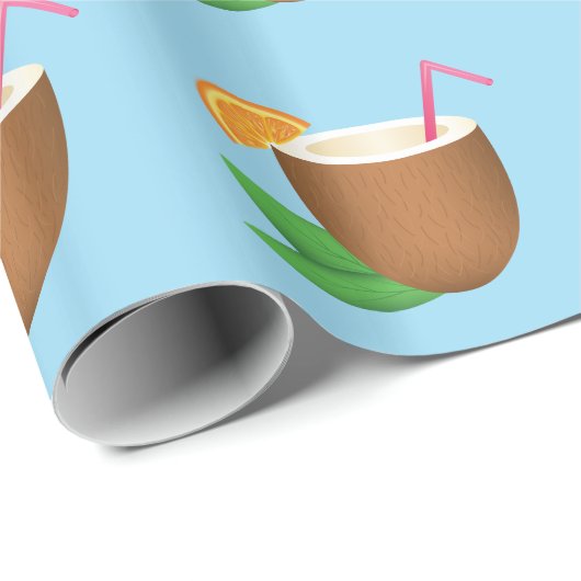 Tropische kokosnoot Drink Cadeaupapier (Rol Hoek)