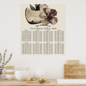 tropische kokosnoot en hebiscus Wedding Seat Poster (Keuken)