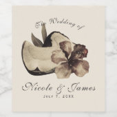  tropische kokosnoot & hibiscus bruiloft wijn wijn etiket (Enkel label)