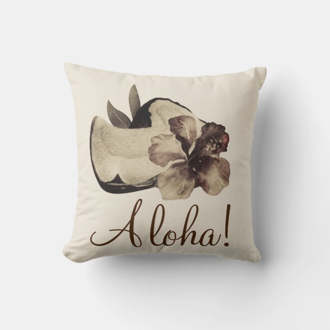  tropische kokosnoot & Hibiscus Elegant Chic Kussen (Voorkant)