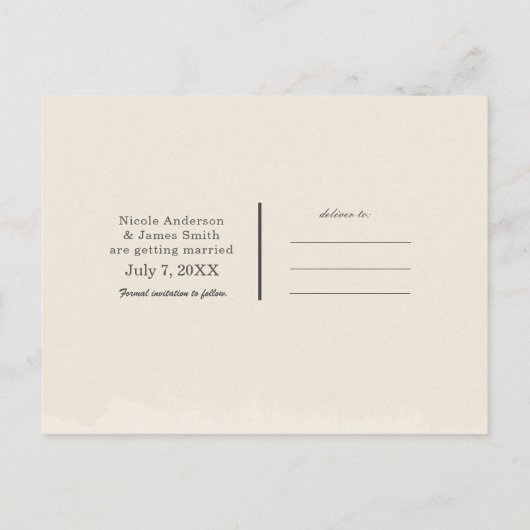 tropische kokosnoot & hibiscus sla de datum op aankondigingskaart (Achterkant)