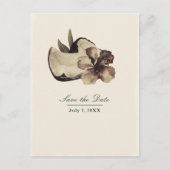 tropische kokosnoot & hibiscus sla de datum op aankondigingskaart (Voorkant)