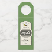 Tropische kokosnoot kerstavond Drink Flessenhanger (Voorkant)