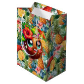 Tropische Kokosnoot Medium Cadeauzakje (Achterkant Gekanteld)