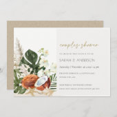 Tropische kokosnoot orchidee palmkoppels — Shower  Bedankkaart (Voorkant / Achterkant)