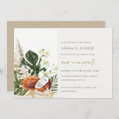 Tropische kokosnoot orchideeën Palm Vow Renewal In Bedankkaart (Voorkant / Achterkant)