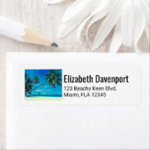 Tropische kokosnoot palmbomen etiket (Insitu)