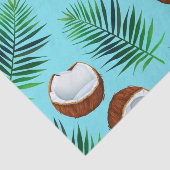 Tropische kokosnoten en palmbladeren afdrukken tissuepapier (Detail)
