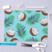 Tropische kokosnoten en palmbladeren afdrukken tissuepapier (Craft)