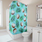 Tropische kokosnoten en palmbladeren douchegordijn (In situ)