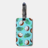 Tropische kokosnoten en palmbladeren | Monogram Bagagelabel (Achterkant verticaal)
