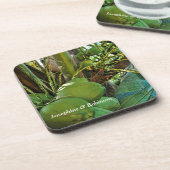 Tropische kokosnoten en palmbomen personaliseren bier onderzetter (Linkerzijde)