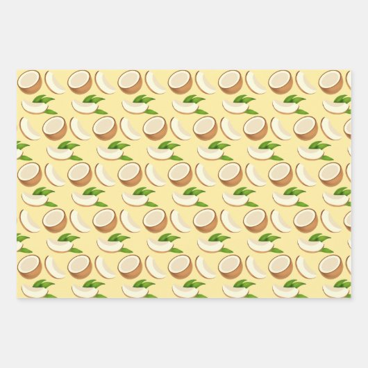 Tropische kokosnoten inpakpapier vel (Voorkant 2)