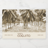 Tropische kokospalm voor Coquito Likeurfles Etiket (Enkel label)