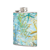 Tropische kolf onder Zee, met vinylvlokken Heupfles (Links)