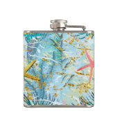 Tropische kolf onder Zee, met vinylvlokken Heupfles (Achterkant)