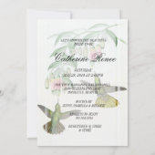 Tropische Kolibrie Bloemachtige Bruiloft Bruidspaa Kaart (Achterkant)