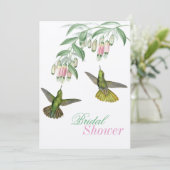 Tropische Kolibrie Bloemachtige Bruiloft Bruidspaa Kaart (Staand voorkant)