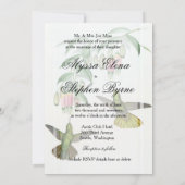 Tropische kolibrie Bloemen bruiloft uitnodiging (Achterkant)