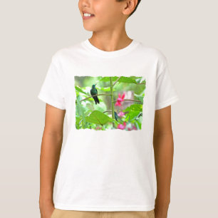 Tropische kolibrie en bloemen t-shirt