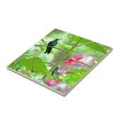 Tropische kolibrie en bloemen tegeltje (Zijkant)