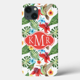 Tropische Kolibrie   Monogram iPhone 13 Hoesje