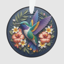Tropische Kolibrie Ornament – Kleurrijke Bloemen