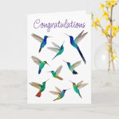 Tropische Kolibries Felicitatiekaart Kaart (Gele Bloem)