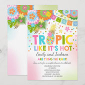Tropische koppels Douche Uitnodiging Tropische Dou (Voorkant / Achterkant)