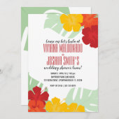 tropische koppels HUWELIJKSDOUCHE luau uitnodiging (Voorkant / Achterkant)