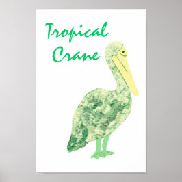 Tropische kraan poster