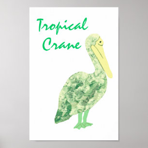 Tropische kraan poster