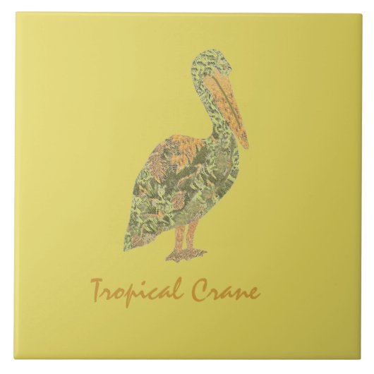 Tropische kraan tegeltje (Voorkant)