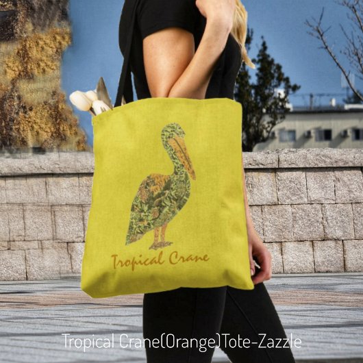 Tropische kraan tote bag