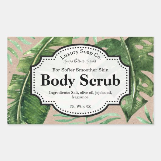Tropische Kraft Body Scrub Label (Voorkant)