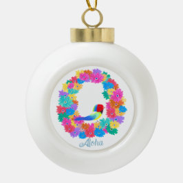Tropische Krans Aloha Kerstmis Keramische Bal Ornament