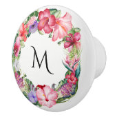 Tropische Krans Bloemen Lei Hibiscus Zomer Chic Keramische Knop (Rechts)