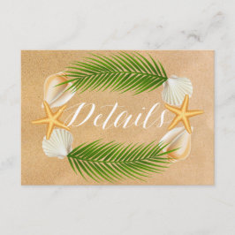 Tropische krans Sandy Beach Bruiloft Detail Informatiekaartje